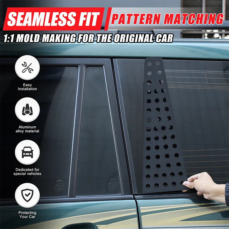 

For Toyota Prado Land Cruiser 2003-2009 Aluminum Alloy Car Rear Door Windows Anti Scratch Panel Sticker Trim Cover Accessories