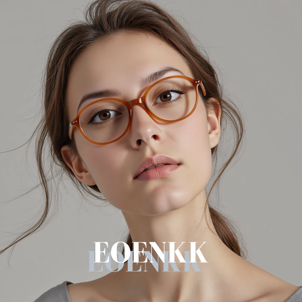 

New Fashion Spectacles Frame Unisex Ultralight TR90 Ellipse Frame Anti Blue Light Transparent Lens Optical Eyeglasses