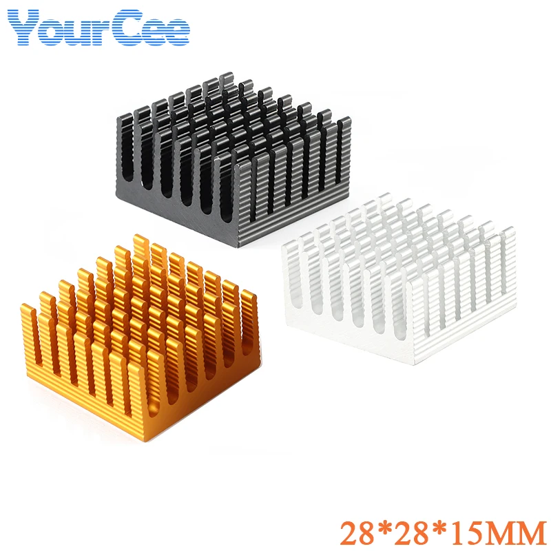 2pcs 28*28*15mm Radiator Heatsink Cooling Fin Aluminum Heat Sink for Graphic 28X28X15mm