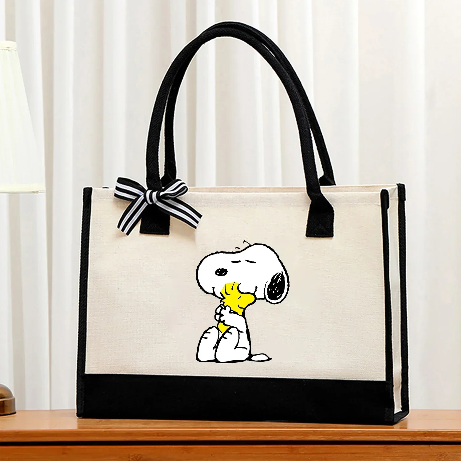Snoopy New Tote Bag Cute Cartoon Large Capacity Handbag Fashion Y2K Storage Bag Kawaii Anime Shoulder Underarm Bag Girls Gift