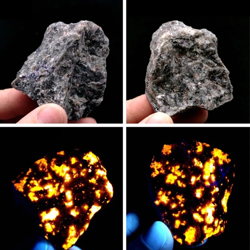 Natural Flame Stone Syenite containing Fluorescent Sodalite Mineral Rough Crafts Ornaments Reiki Minerals Room Decoration Gifts