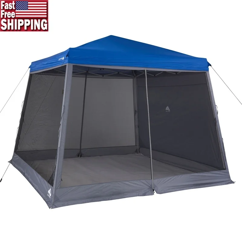 

10x10 Slant-Leg Canopy Accessory Pack Screen Walls Shade Wall Storage Pockets Portable Folds Easily Ideal Camping Tailgating