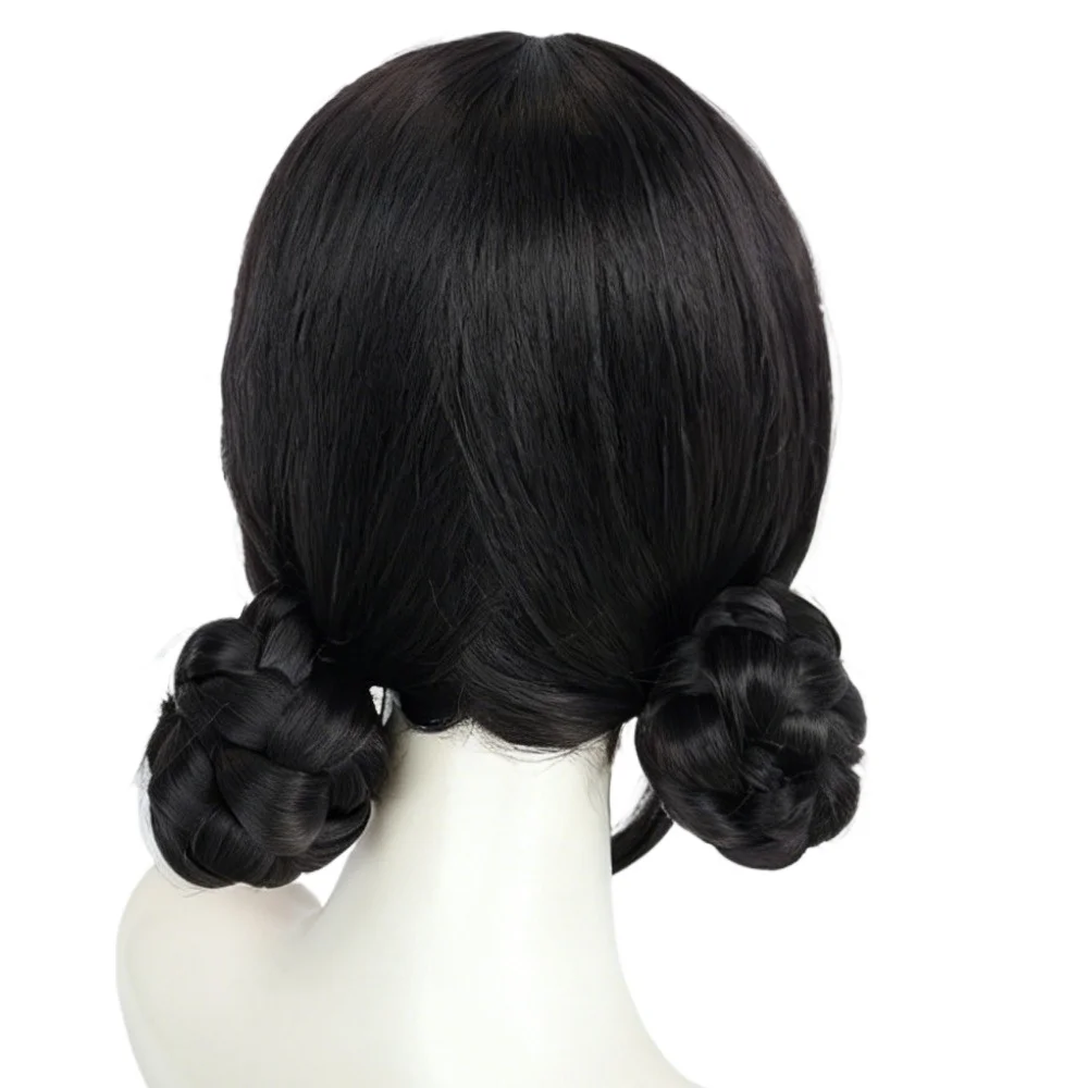 Kpop コスプレウィッグ、女の子に適しています、アニメスタイル、紫と黒のロングヘア、合成織りウィッグ、コスチューム小道具