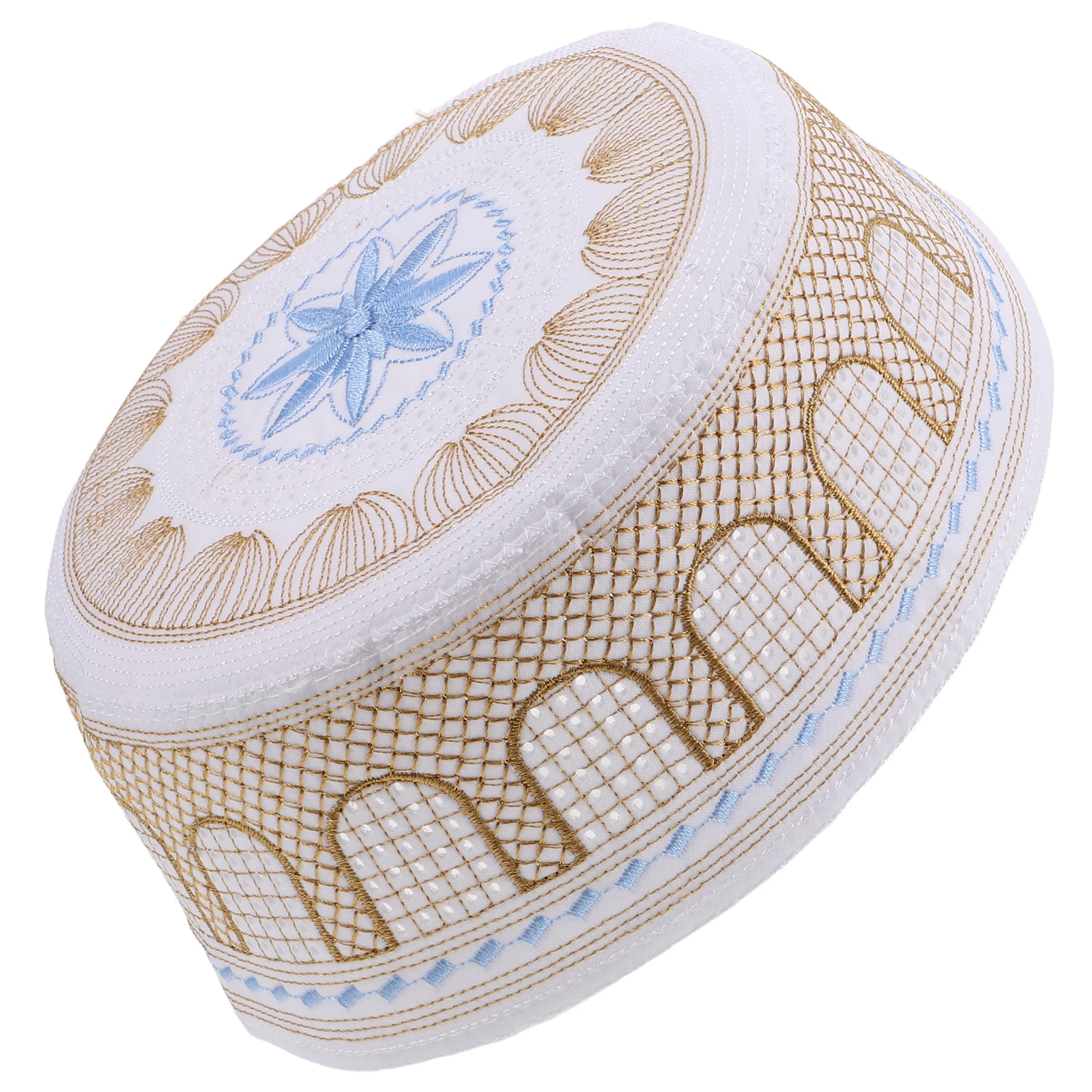 

Men Prayer Hat Southeast Asian Islamic Cap Embroidered Cap For Worship Travel Daily Wear Lightweight Adjustable