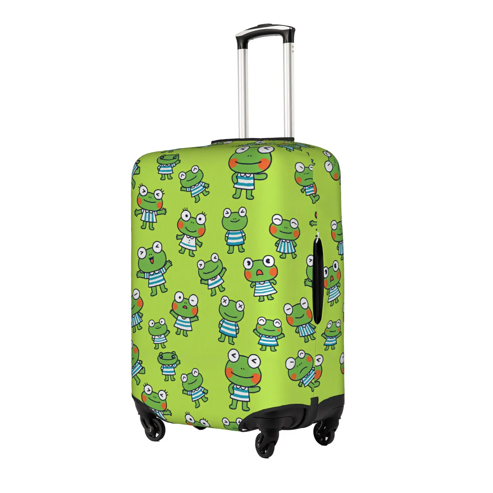 Cute Frog Animal Lover Suitcase Cover Dust Proof Teal Meadow Creature Luggage Covers Protector for 18-32 inch