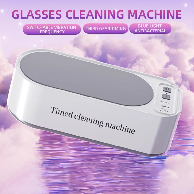 B58B-Household Timer Ultrasonic Glasses Cleaner 50Khz Contact Lens Cleaner Jewelry Brush Brush Dentures Toothbrush Cleane