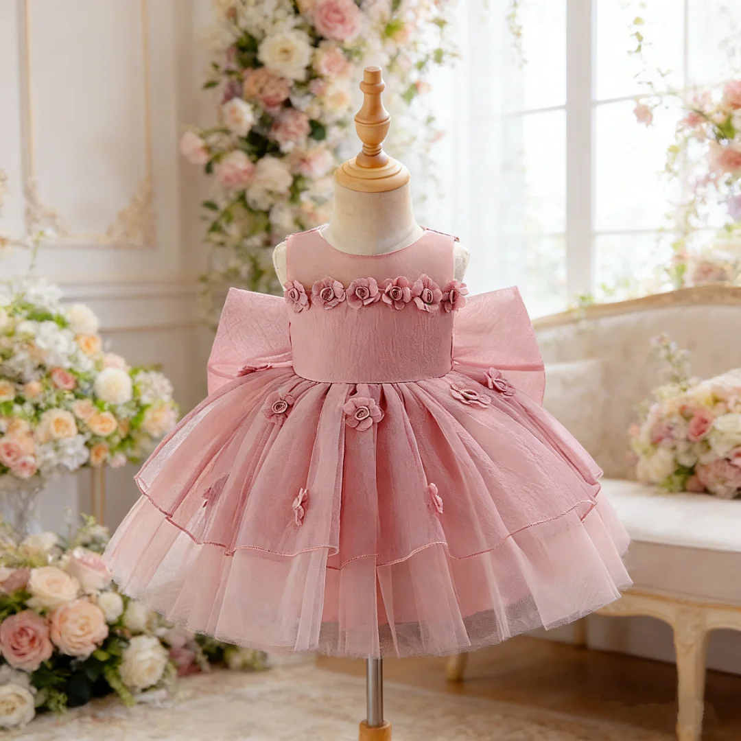 

Белое платье, юбка, платье на крестины с большим бантом, элитное платье, подходящее для маленькой девочки, крестины на день рождения, день рождения