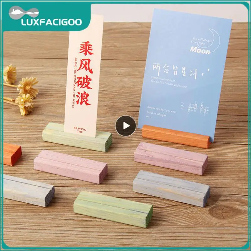 Calendario da tavolo con carte in legno massello o dal design unico Semplicità creativa Forniture per riporre oggetti da scrivania Portafoto in legno massello smussato