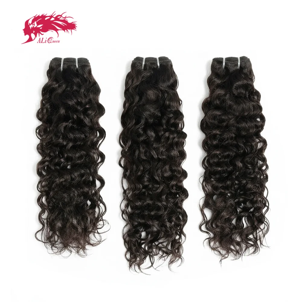 

Натуральные кудрявые пучки волос Ali Queen Hair, 100% бирманские, необработанные, натурального цвета, для наращивания, оригинальные, 12-30 дюймов, для женщин.