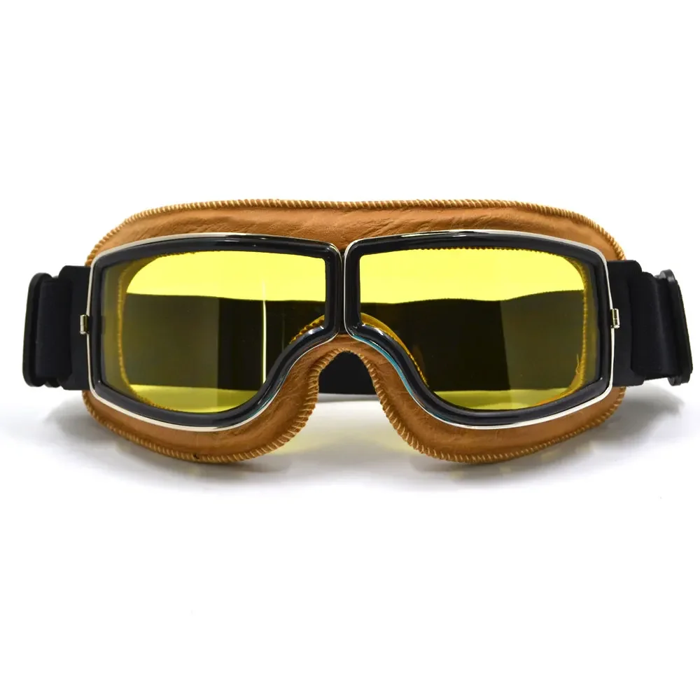 Dla harley Vintage bezpieczeństwo kask motocyklowy gogle okulary kolarstwo Cruiser okulary Steampunk ATV rower okulary pilotażowe