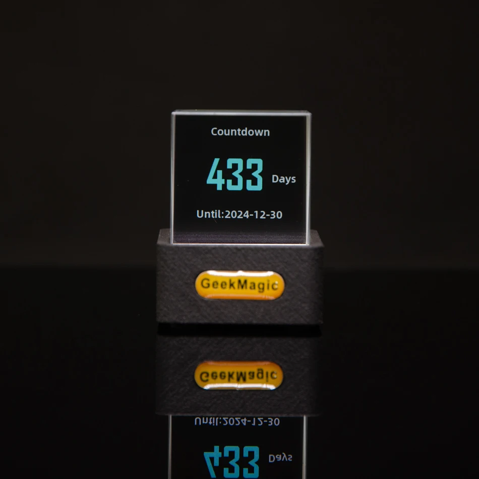 GeekMagic Mini Crystal Display Weather Forecast Gadget with WiFi Desktop Clock Station,Transparent Small TV for Game Decoration