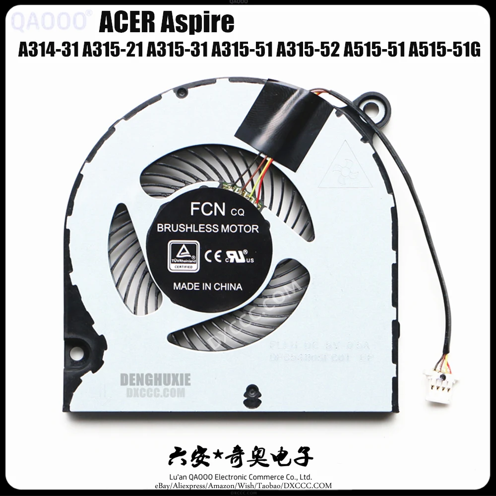 Охлаждающий вентилятор для ноутбука ACER Aspire A314-31 A315-21 A315-31 A315-51 A315-52 A515-51 A515-51G A515-52 N18C1, охлаждающий вентилятор для процессора