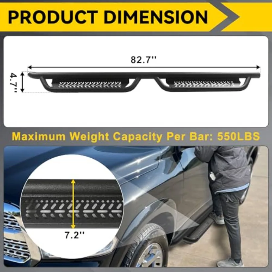 لوحات الجري الخطوات الجانبية المتوافقة مع 20092018 Dodge Ram 1500 Crew Cab بما في ذلك 20192024 Classic 20102025 Ram 2500 3500 An #4