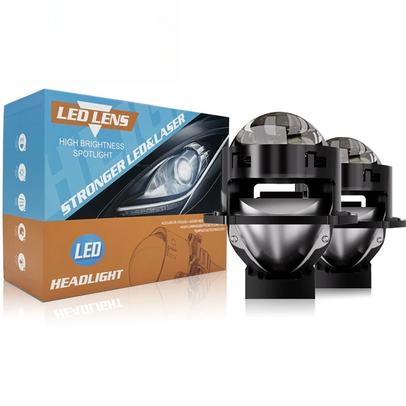 

2025 Super Bright H2 Car LED Lights 100W Short Type 3.0 Inch Bi-Beam Projector Lens Direct Beam Retrofit Car Accessories