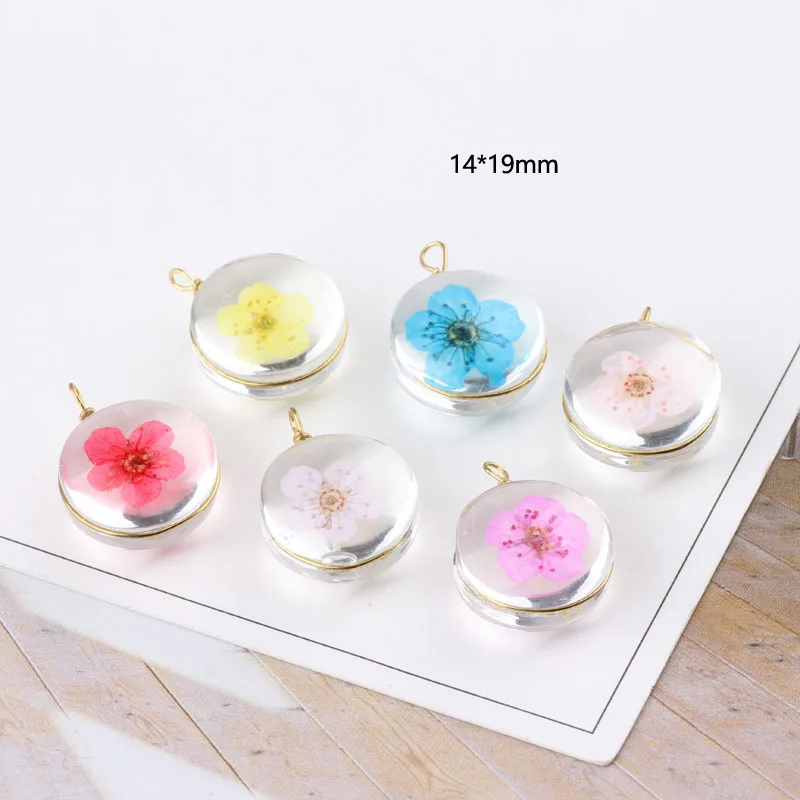 1pcs Diy Cherry Blossom Girl Accessories Immortal Flower Garden Fresh Forest Earrings Pendant Material Handmade Charms