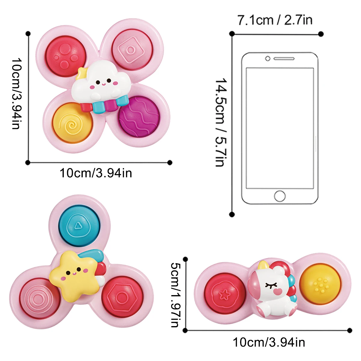 Ensemble de jouets rotatifs à ventouse pour bébé, série de conte de fées de rêve, musique rotative, image de dessin animé mignon avec divers jeux et cadeaux
