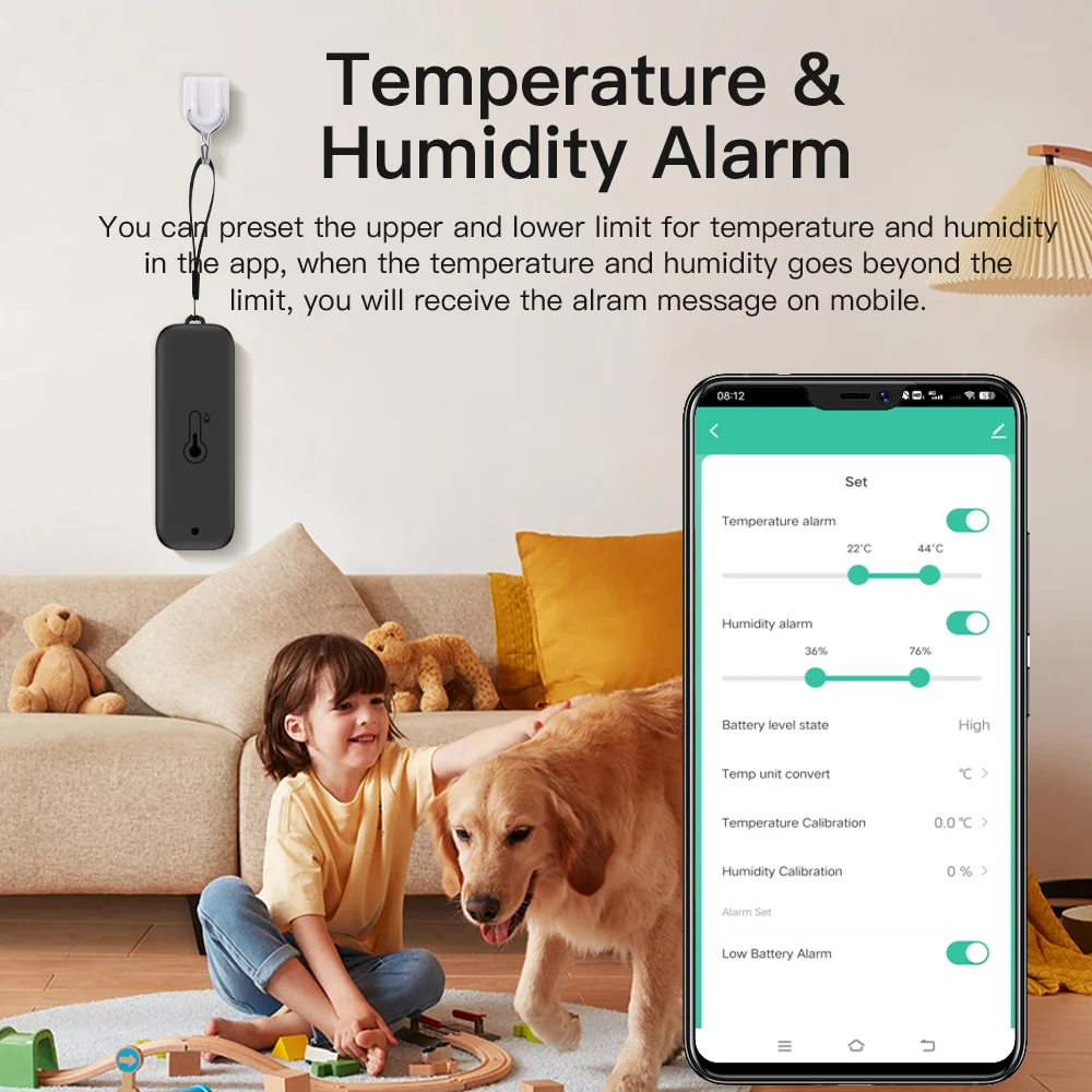 Tuya Smart مستشعر درجة الحرارة والرطوبة الخارجية، محطة الطقس Zigbee WiFi، IP65 مقاومة للماء تعمل مع مساعد Google