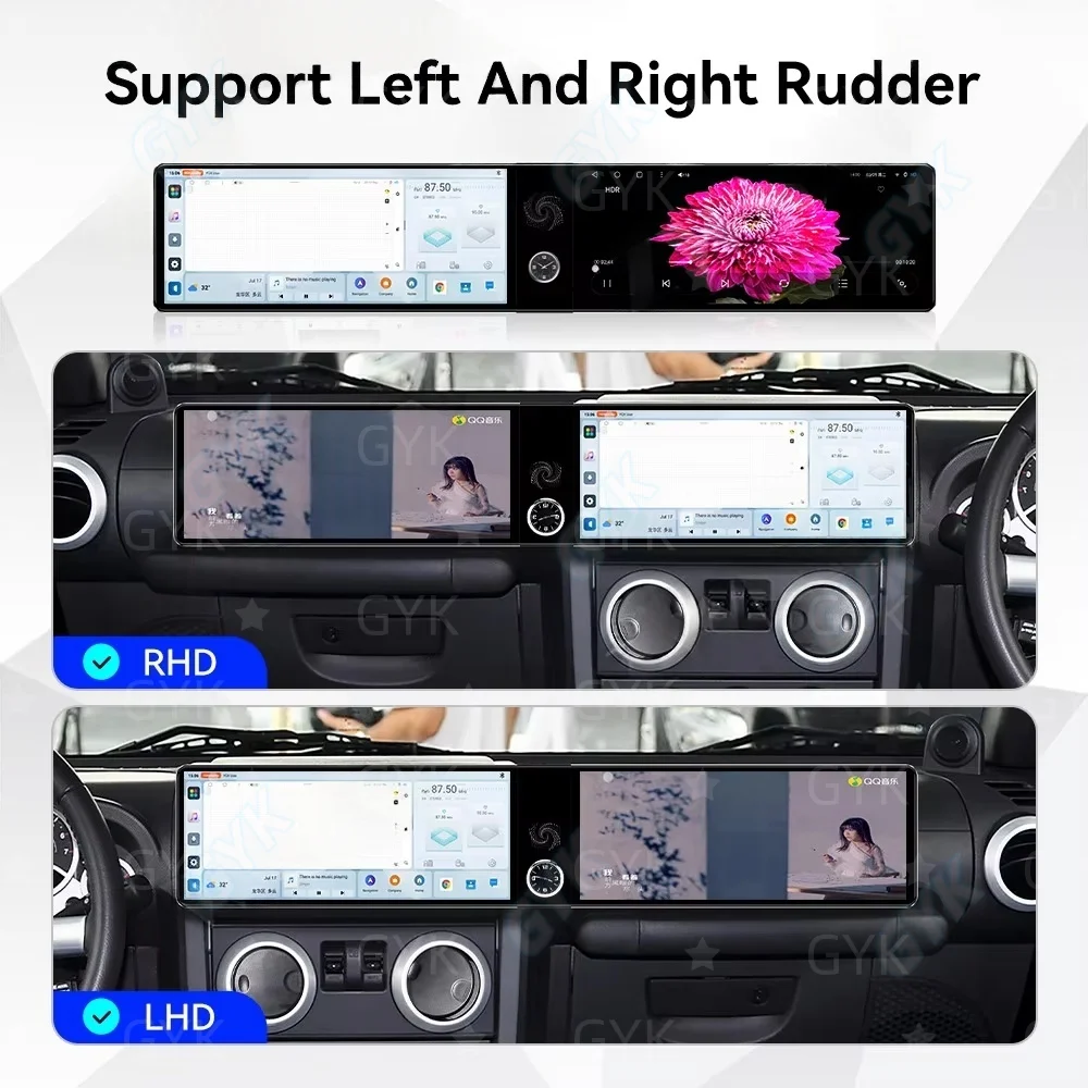 12.3inch+12.3inch Carplay Car Radio For Jeep Wrangler 20082009 2010 Android Dual Touch Screen Multimedia Player GPS Stereo 4G