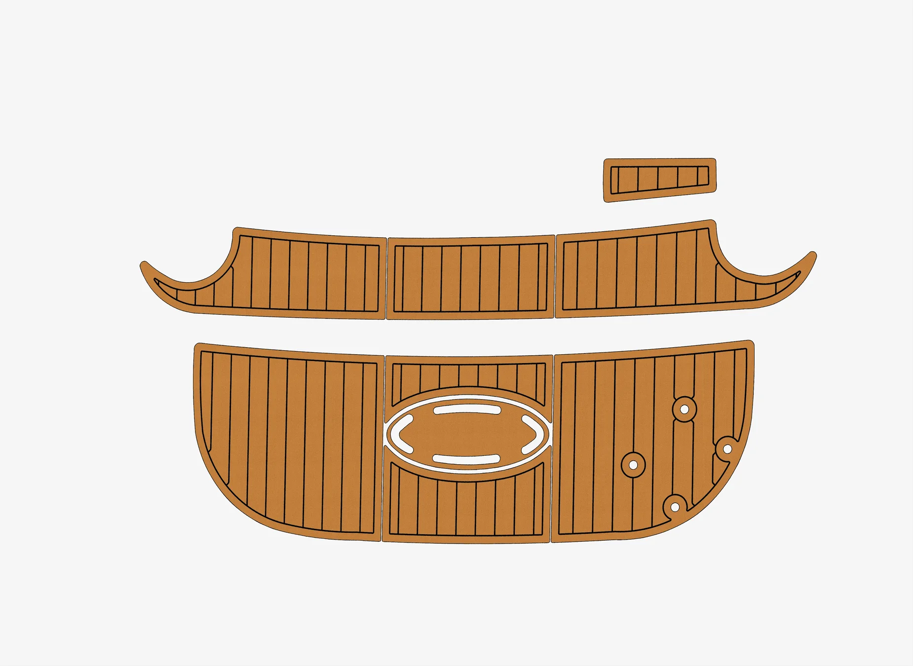 Non-Slip EVA Faux Teak Marine Mat Self-Adhesive 6mm Yacht Cockpit Pad for 2004-2009 Larson 260 Cabrio Boat Decking Easy Install