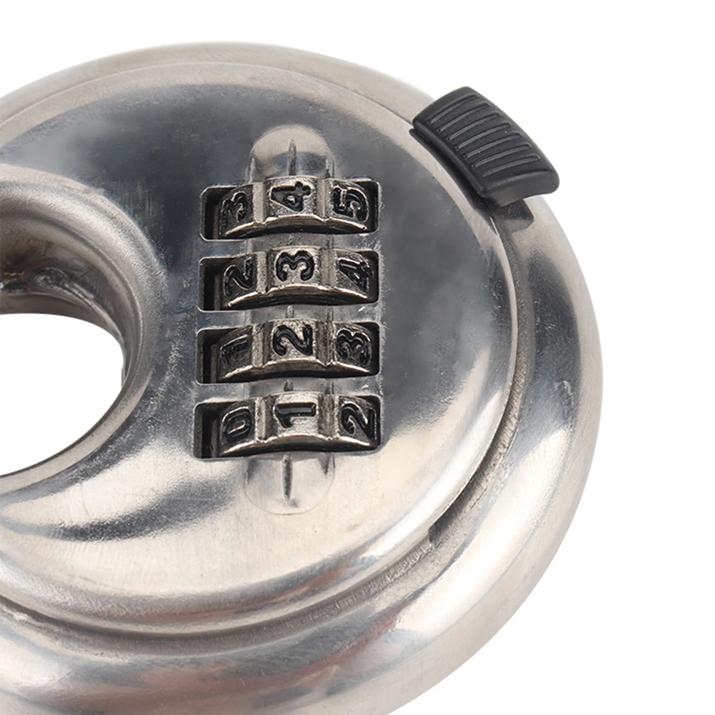 

4-значные круглые навесные замки из нержавеющей стали, комбинированный дисковый замок без ключа, сверхмощные замки для шкафа, гаражных ворот, сарая