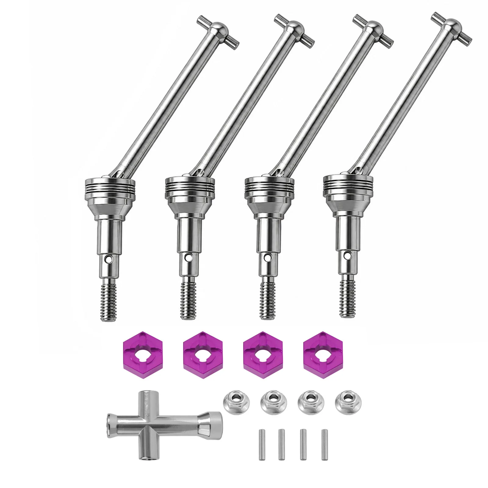 16410 CVD Drive Shaft Spare Parts Kit With Lock Nut & 12mm Hex For MJX 1/16 16207 16208 16209 16210