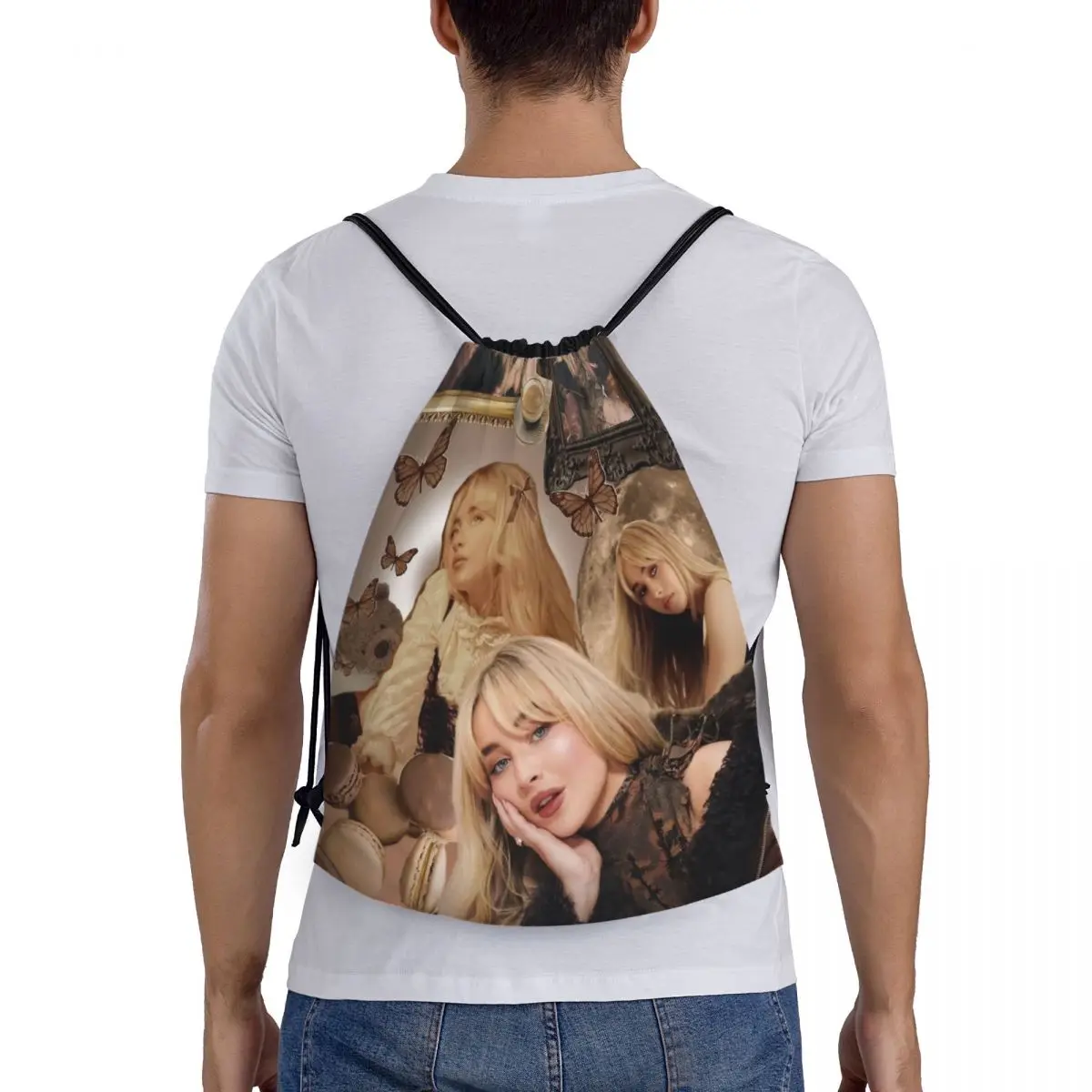 사브리나 카펜터 드로스트링 백팩 스포츠 체육관 가방 운동용 스트링 백