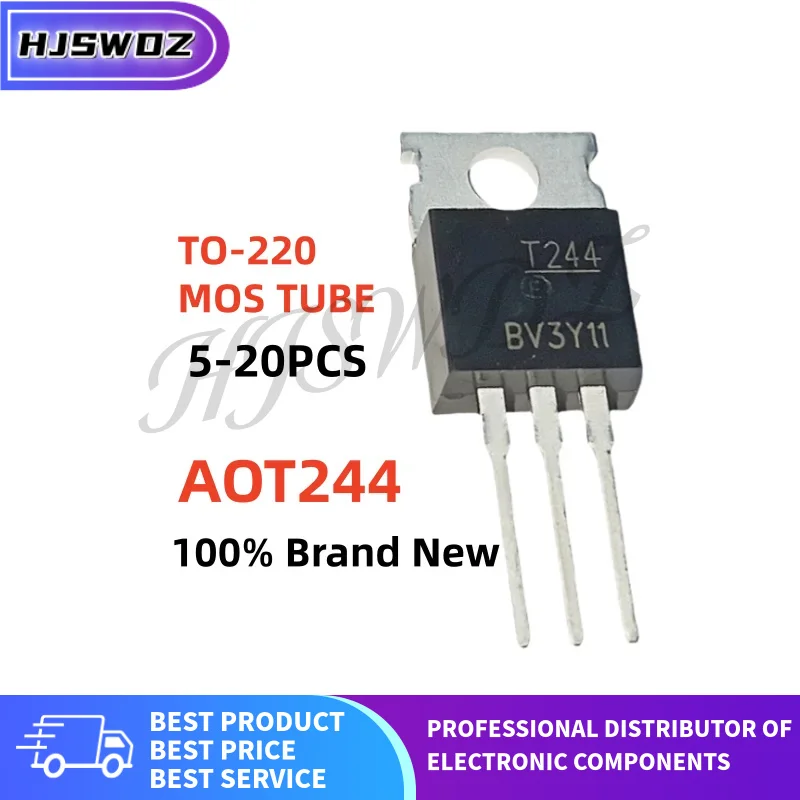 5-20PCS AOT244 T244 TO-220 60V 50A Transistor de efecto de campo de potencia MOSFET de canal N