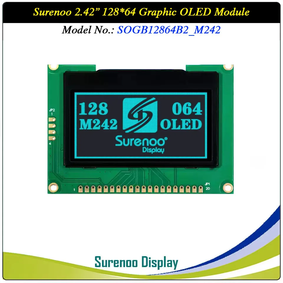 Group écran graphique OLED LCD Tech, panneau d'écran LCM, 2.42 pouces, 128x64, 75.0X52.7, SSD1309, parallèle, éventuelles I, I2C, IIC, 12864