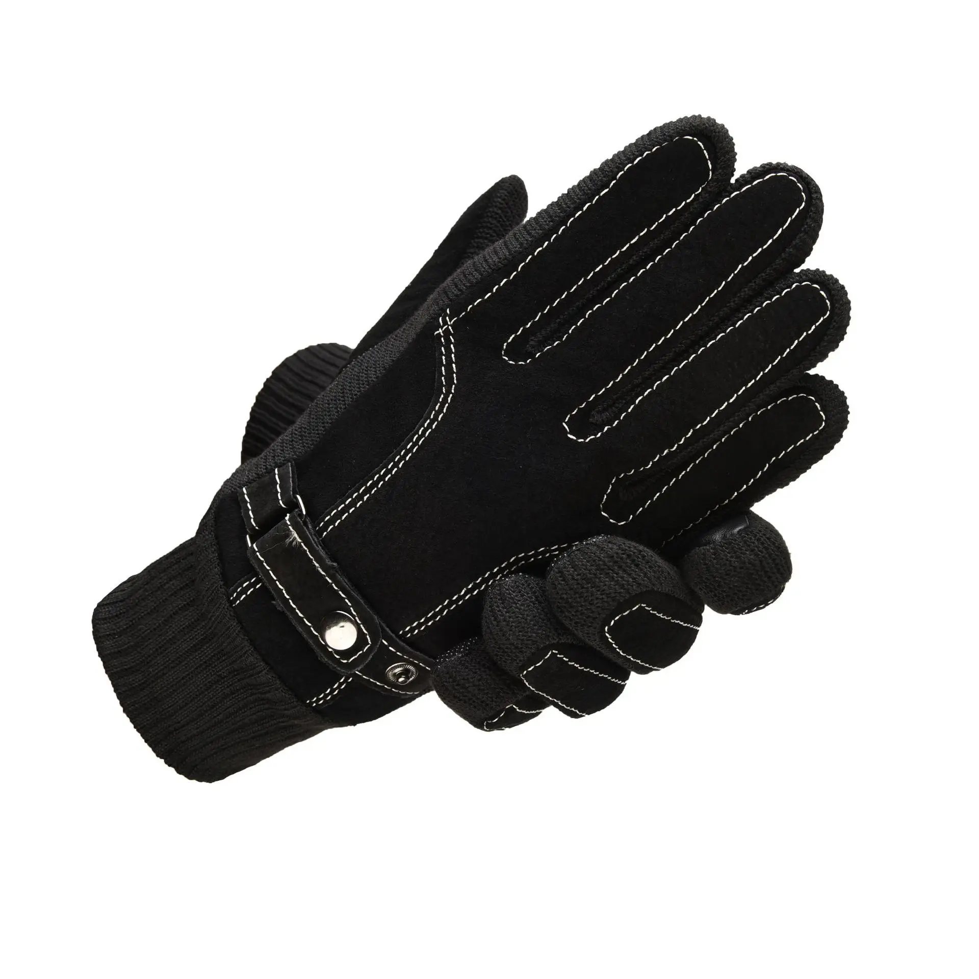 

Pigskin Gloves for Men Autumn Winter Ski Outdoor Gloves Riding Bicycle Leather Warm Thickening Non-Slip Gloves