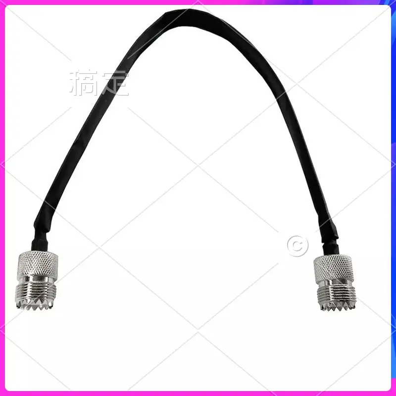 T24C 2er-Pack 40 cm HF-Koaxialkabel für Fenster/Türen, Flachkabel, SO239 UHF-Buchse auf UHF-Buchse, 50 Ohm