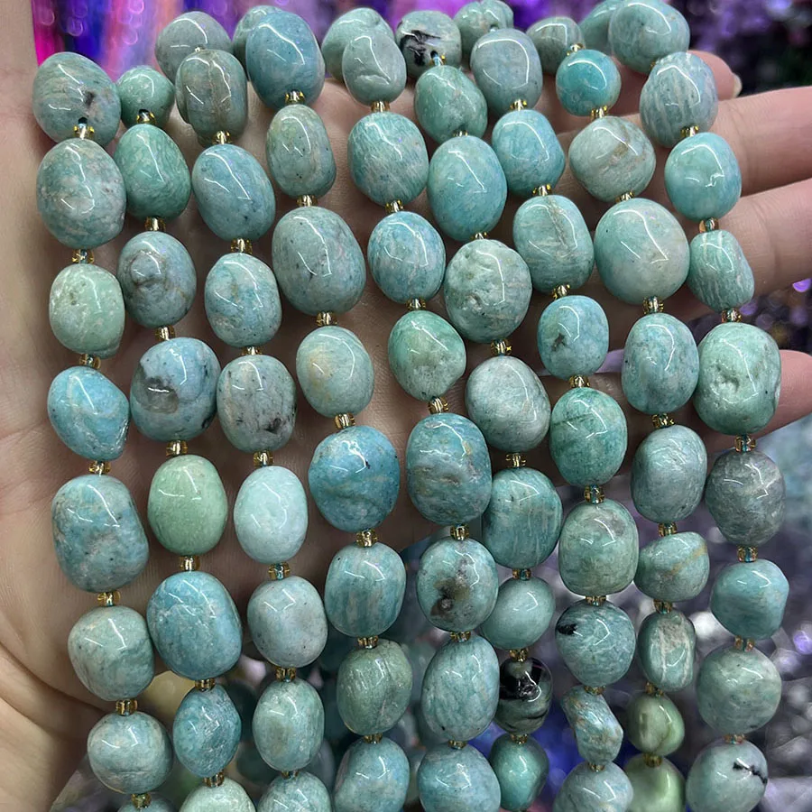 Natural Amazonite Conformal Tianhe Stone Irregular Faceted Loose For Jewelry Making DIY Necklace Bracelet 15\'\'10-15mm