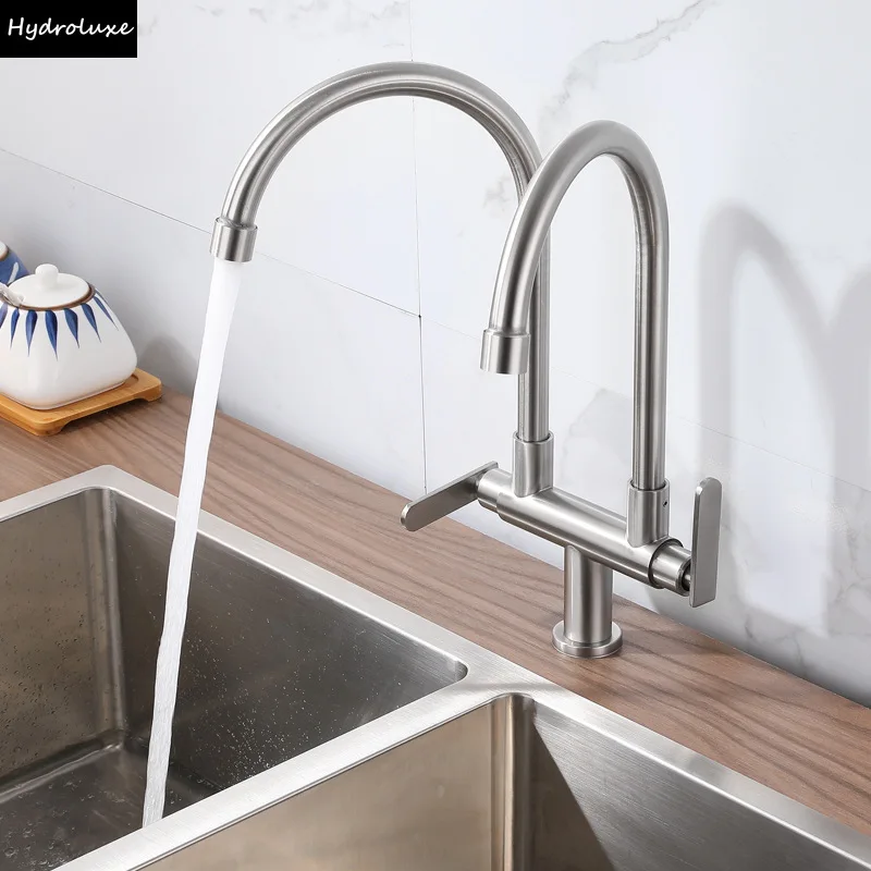304 Stainless Steel Universal Rotation Faucet Kitchen Single Cold Faucet Folding Rotary Faucets Washing Faucet Kitchen Taps