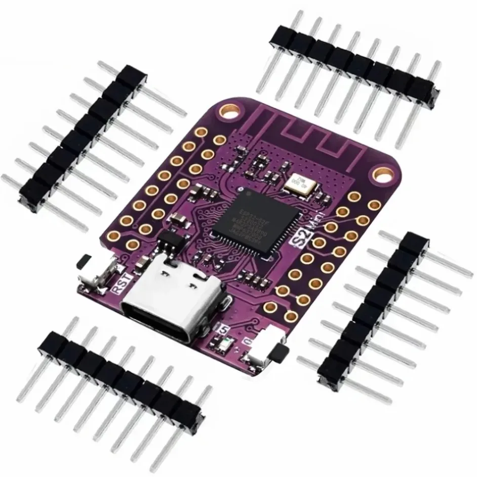 บอร์ด S2 Mini WIFI ใช้ชิป ESP32 รุ่น ESP32-S2FN4R2 หน่วยความจำแฟลช 4MB หน่วยความจำ PSRAM 2MB รองรับ MicroPython สำหรับ Arduino ใช้งานร่วมกันได้ อัปเกรดจาก D1 Mini