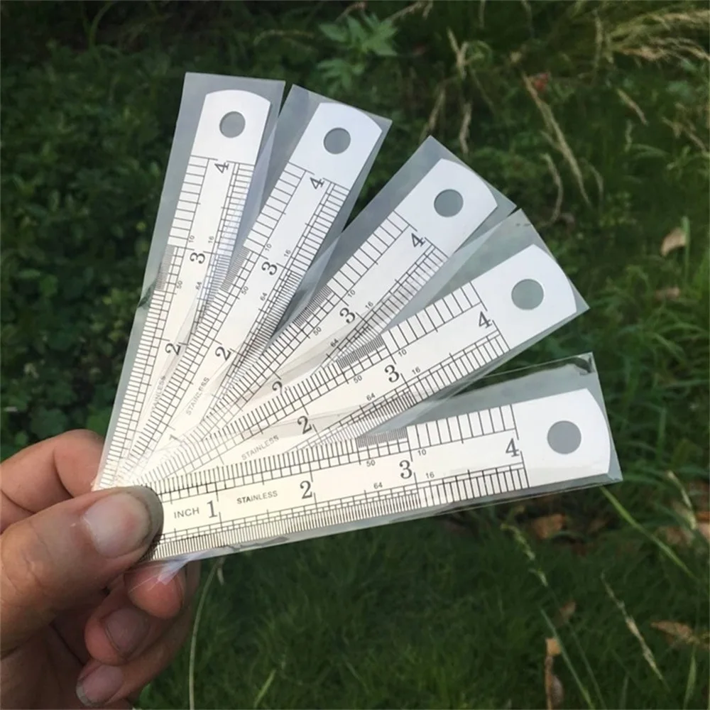 10cm Stainless Steel Metal Straight Ruler Double-Sided Measuring CM Inch Scale Student Artist Drawing Tool Office School Supply