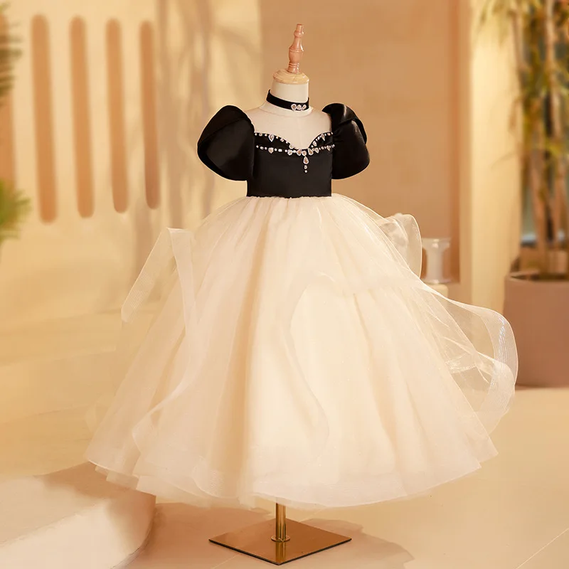 Fashion Children Princess Dresses Piano Performance Formal Costumes Girls Fashion Shows Elegant Luxury High Quality Gowns
