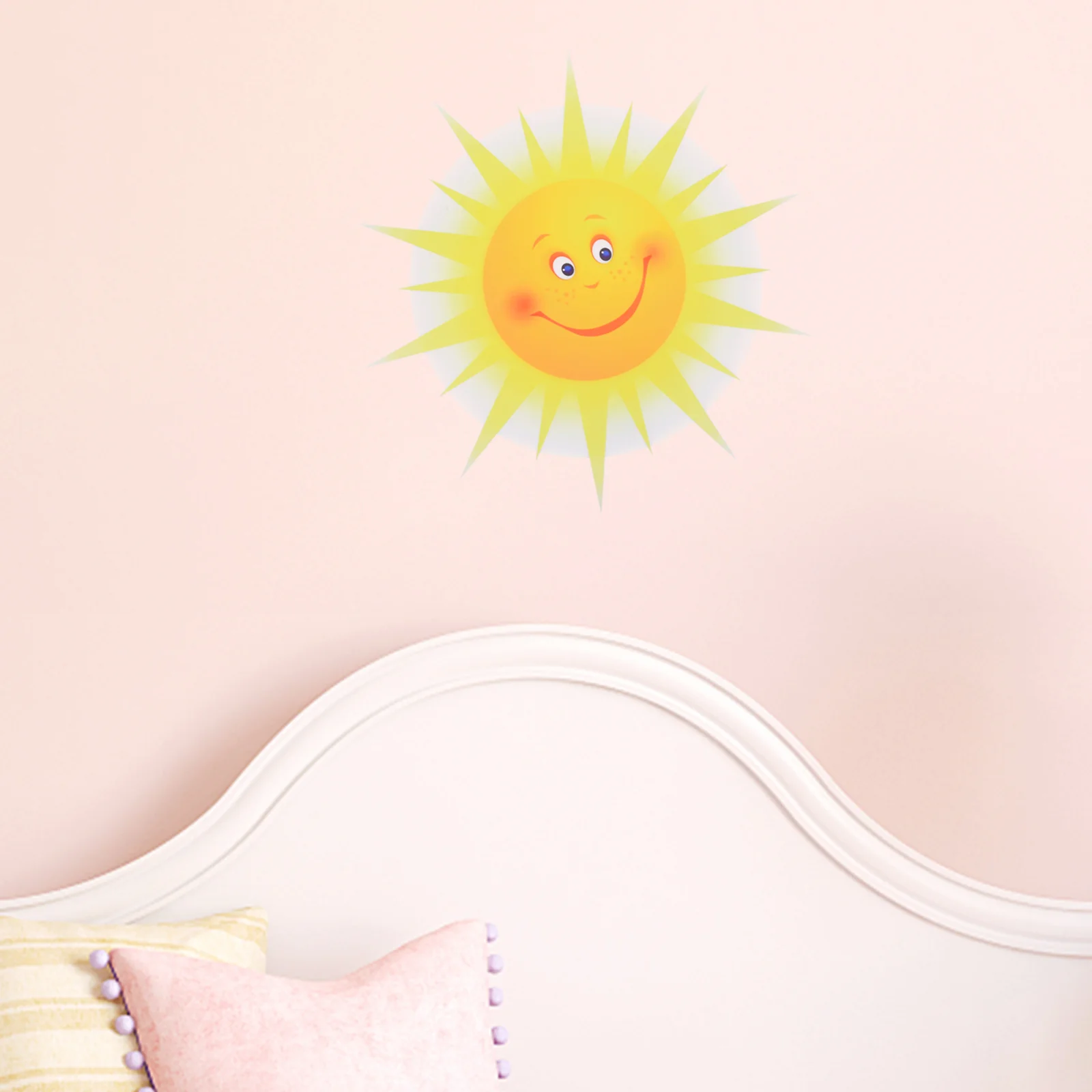 Flower Stickers Decorative Automatic Sun Wall Living Room Yellow Chic Decal Unique Wallpaper Child