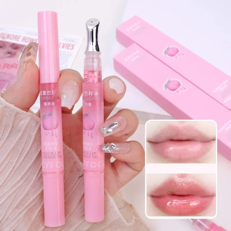 

Peach Essence Lip Oil Mirror Moisturizing Liquid Lips Plumper Essence Oil Repair Lip Fine Lines Jelly Lip Gloss Makeup Cosmetics