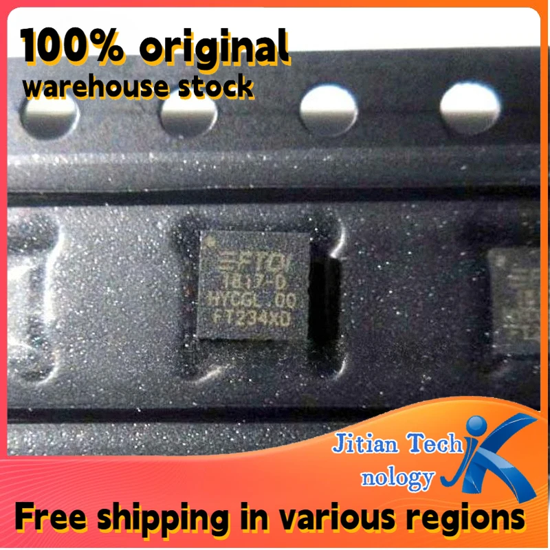 10PCS 100% brand new FT234XD-R FT234XD QFN12 USB interface chip High-Quality Electronic Component