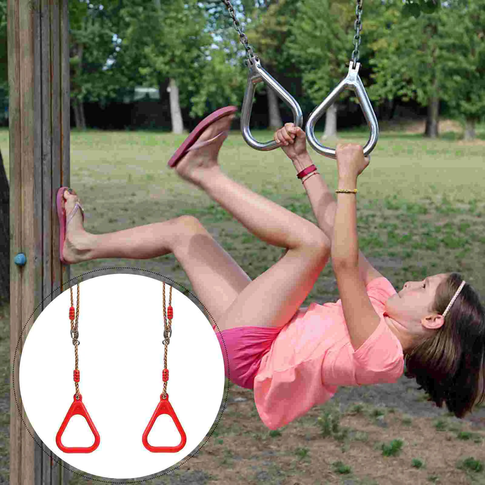 Climbing Rope Plastic Fitness Ring Swing Playground Equipment Gymnastic Swinging Kids Rings