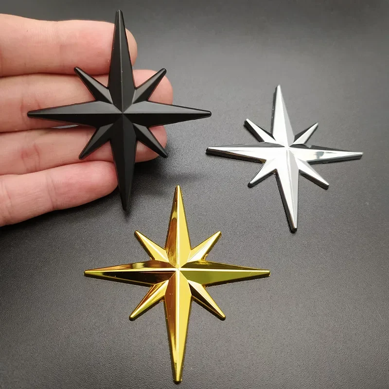 Guide Star North Polaris Car Auto 3D Metal Badge Emblem Decor Grille Badge Stickers Car Trunk Sticker Motorcycle Accessories