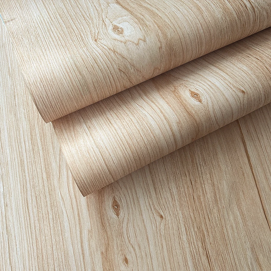 Easy Tear & Stick Wood Grain Wallpaper , Removable Vinyl Material, Waterproof & Oilproof, Ideal for Kitchen