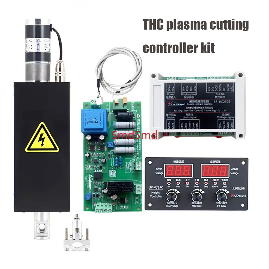 THC plasma cutting machine kit YKB-100 DC24V+cutting torch height controller SF-HC25K CNC plasma Z-axis lifter