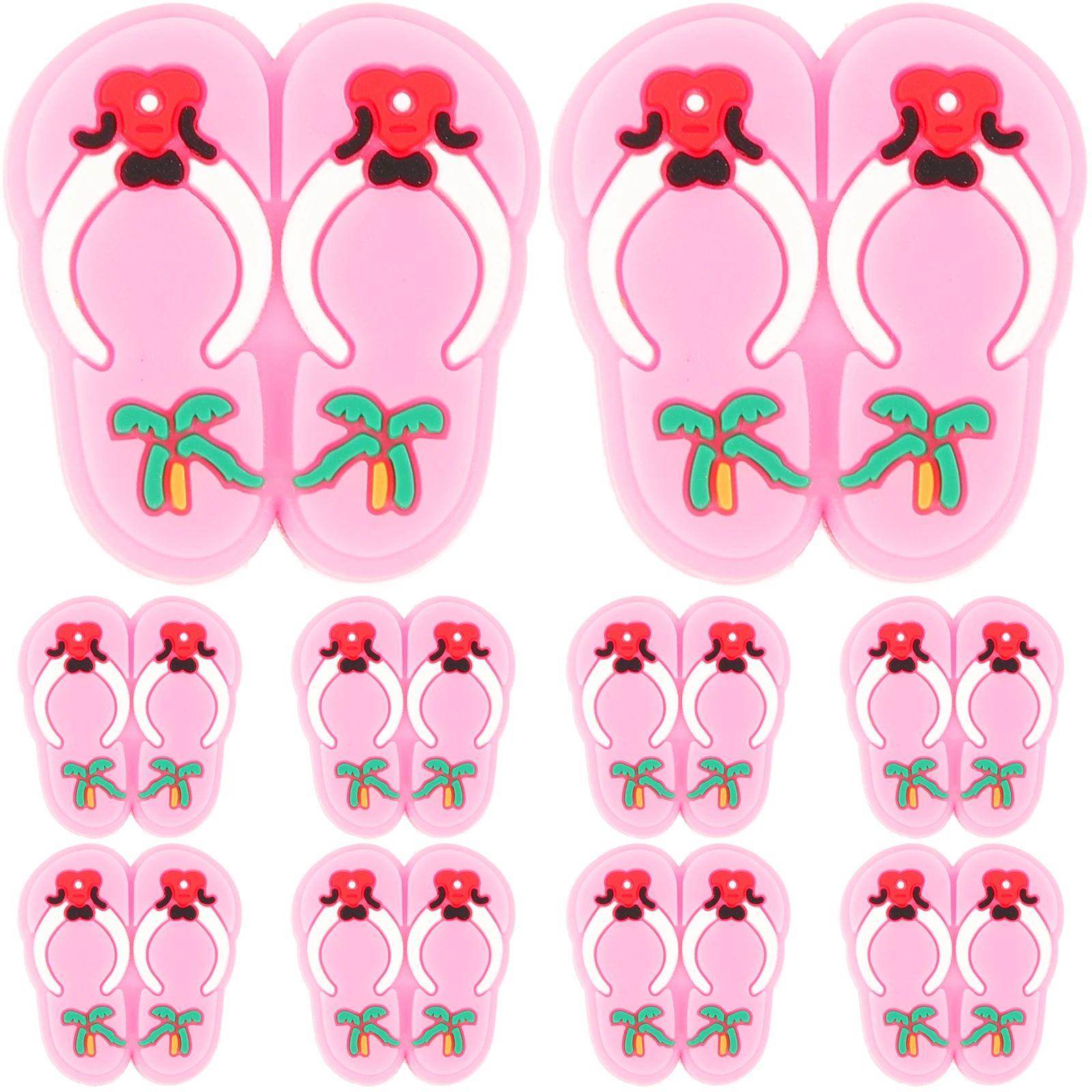 

10 Pcs Pink Silicone Beads for DIY Crafts Jewelry Necklace Bracelet Loose Wear Resistant Smooth Hole Friendly