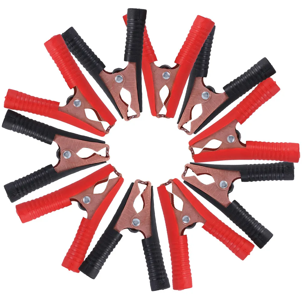 

10Pcs Clamps Heavy Duty Copper Plated Alligator Clips Waterproof Dustproof High Temperature Resistant for Car Truck