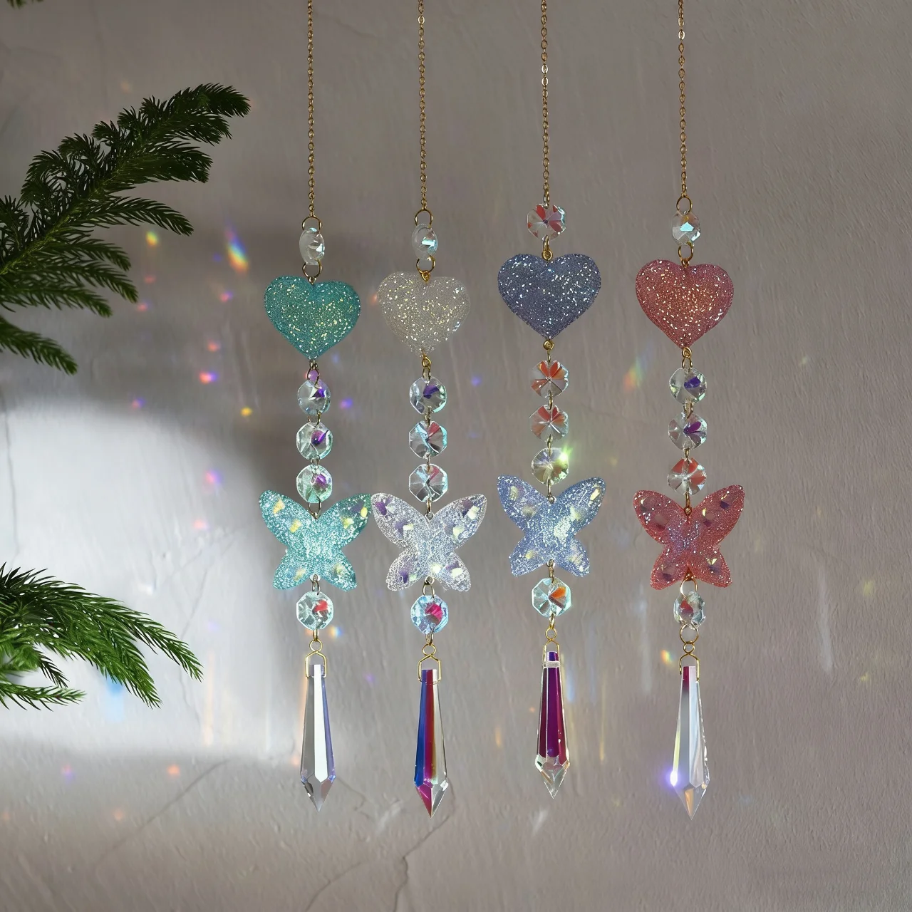Crystal Butterfly Suncatcher Indoor Hanging for Windows Prism Sunlight Rainbow Maker Sun Catchers Sparkling Garden Decor