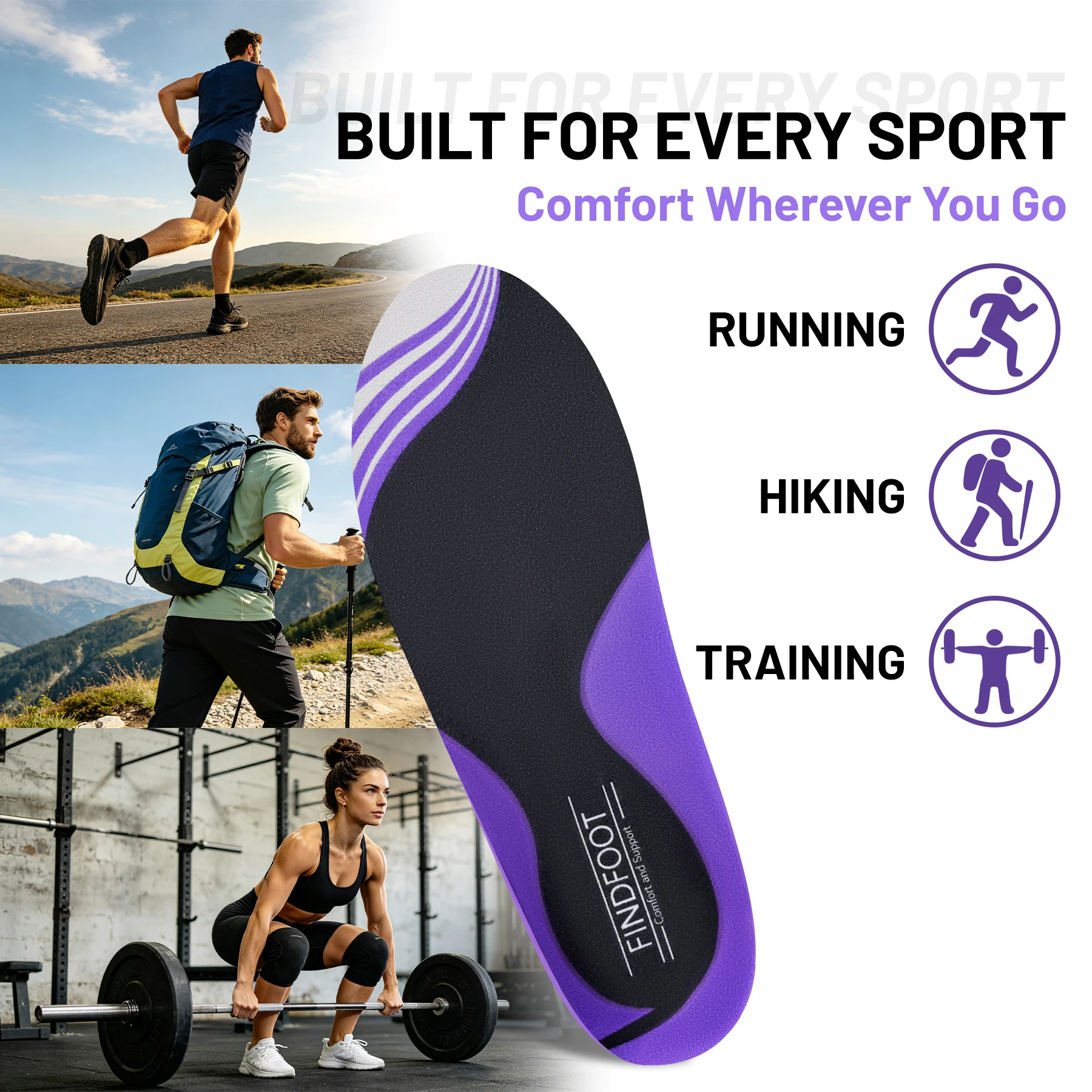 Orthopädische Einlegesohle für Plattfüße, Plantarfasziitis-Linderung, hohe Fußgewölbestütze, für Männer und Frauen, Arbeits-Orthesen-Einlage, Sport-Schuh-Einlegesohle für Sneaker. – Detail 11