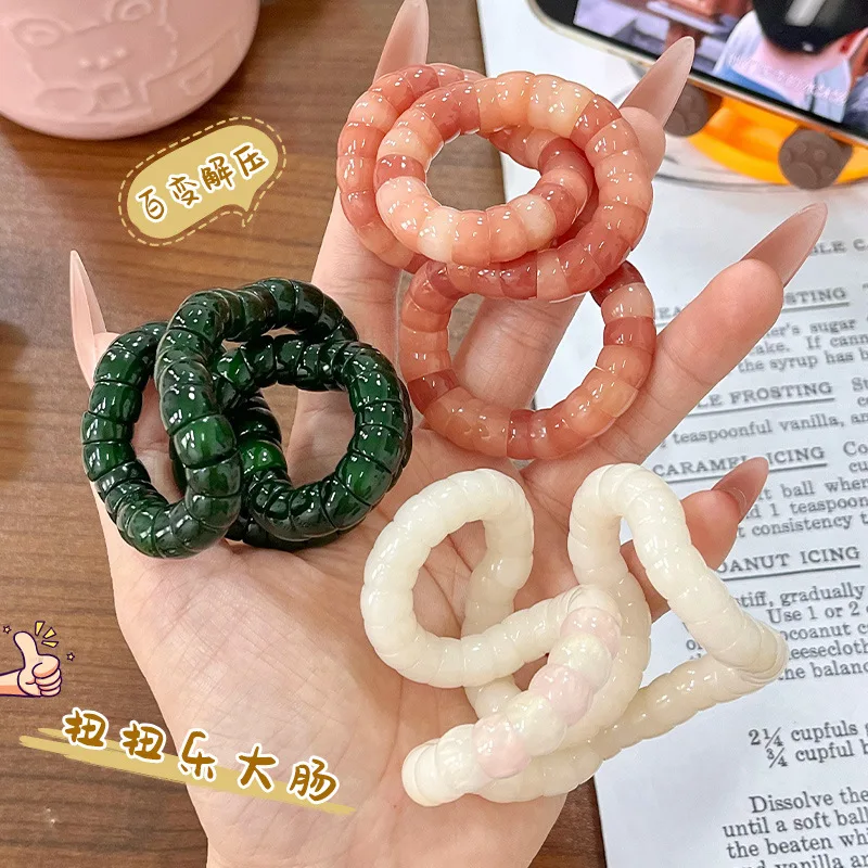 New Fidget Toy Twist Fun Intestine Bodhi Bracelet Couple BFF Stress Relief Jewelry Festival Gift