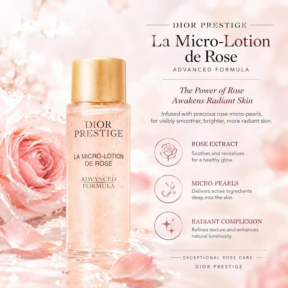 Dior Prestige La Micro-Lotion de Rose Hydrating Balancing Smoothing Radiance Facial Lotion Travel Mini 10ml