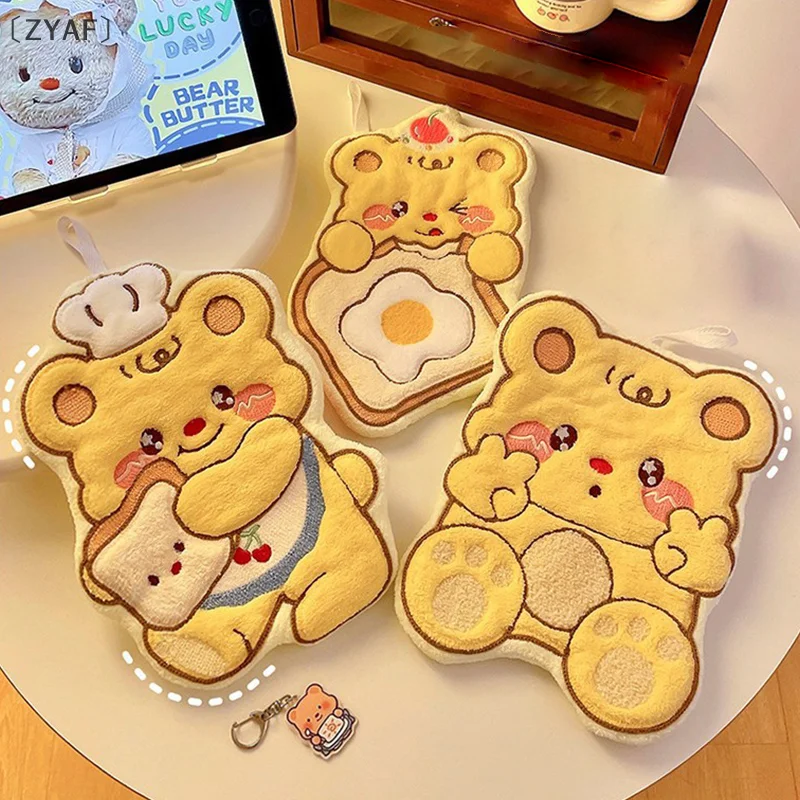 

ароматZYAFováсное мылое полотенце для рук «Маленький медвежонок» для кухни и ванной комнаты, двухслойное толстое бытовое впитывающее быстросохнущее полотенце