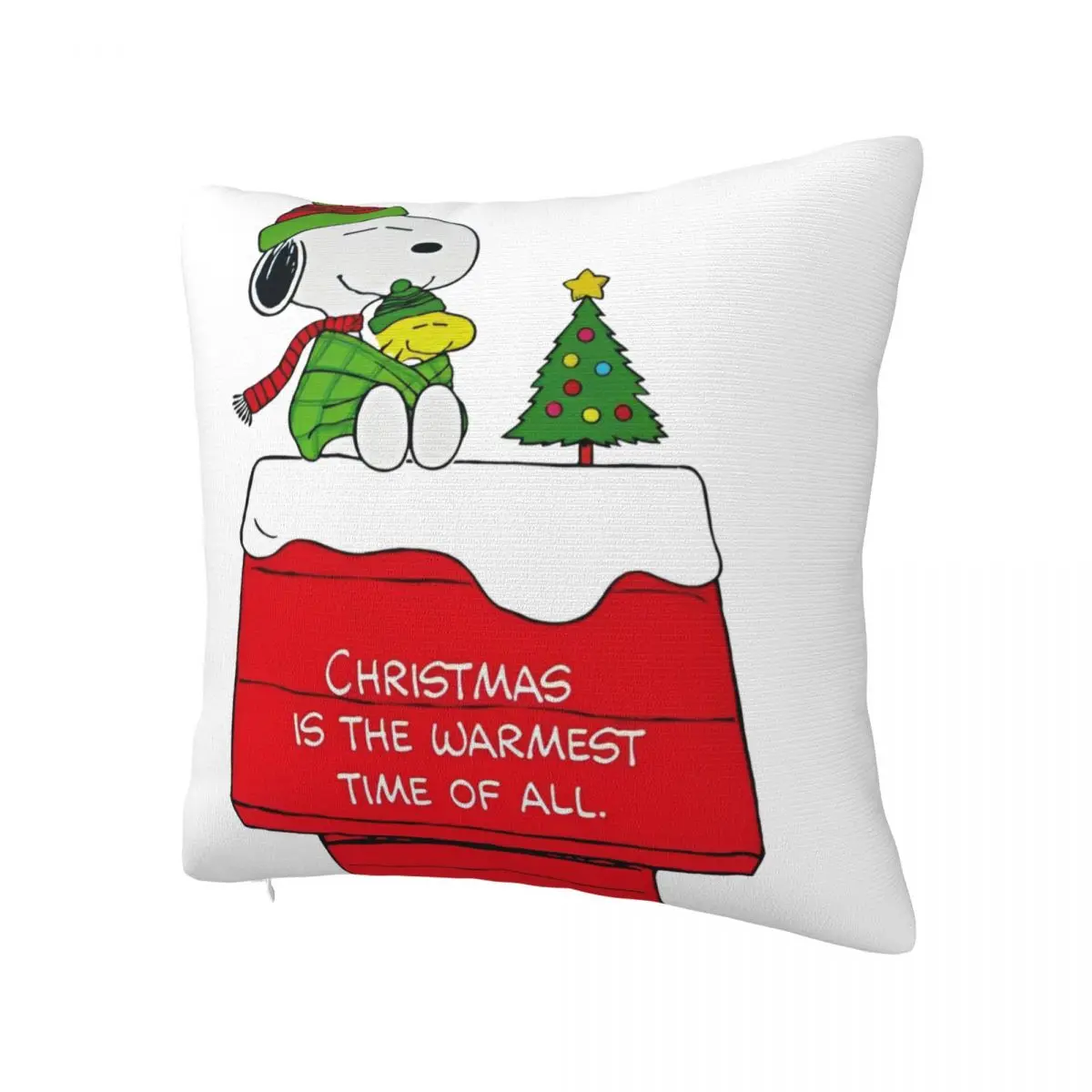 Christmas Snoopy Cartoon Pillow Cover Woodstock Peanuts Charlie Brown Cushion Cover Pillow Case Pillowcases For Living Room